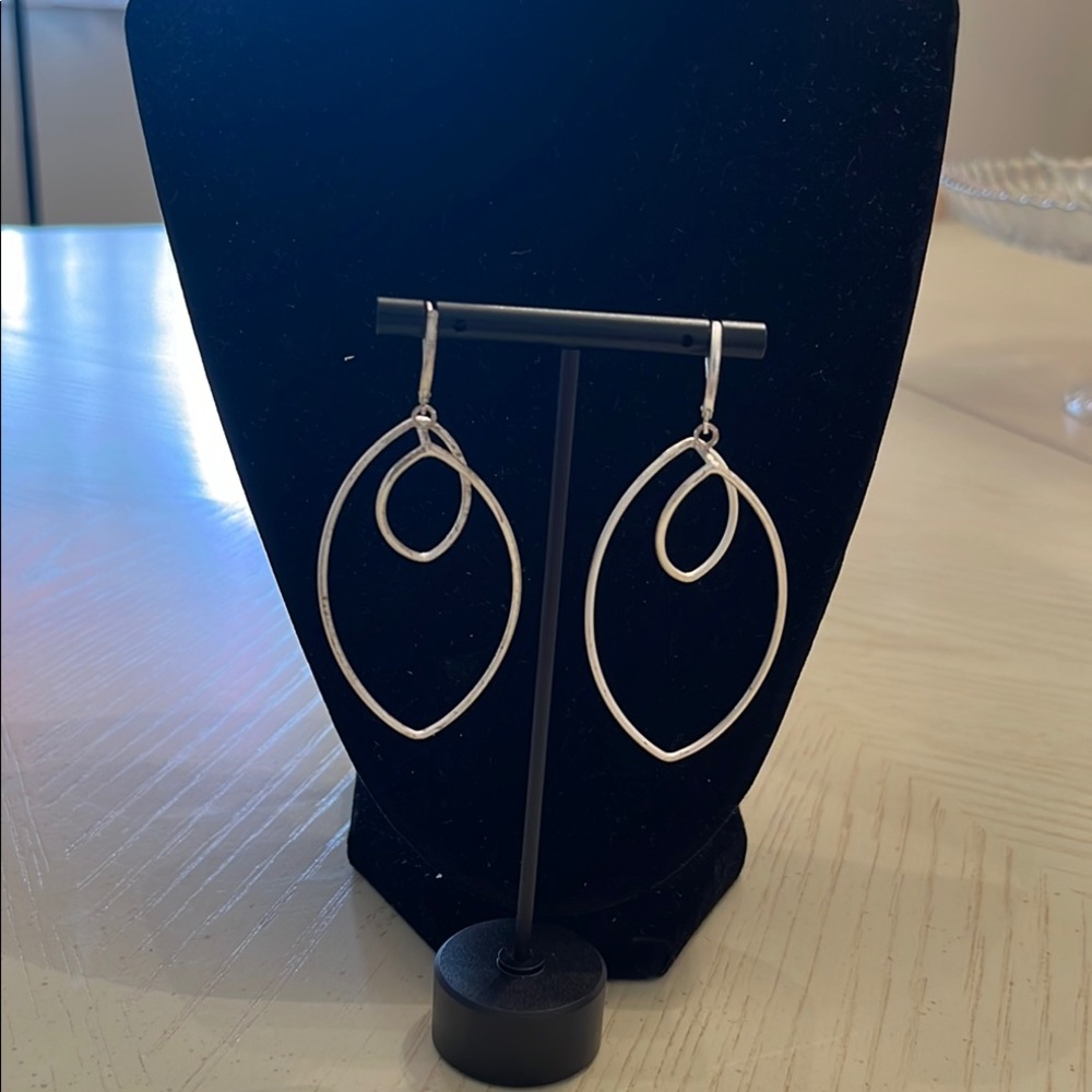 Elegant Muted Silver Hoop Earrings